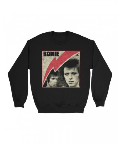 David Bowie Sweatshirt | Fierce 1972 Collage Distressed Sweatshirt $16.78 Sweatshirts