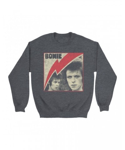 David Bowie Sweatshirt | Fierce 1972 Collage Distressed Sweatshirt $16.78 Sweatshirts