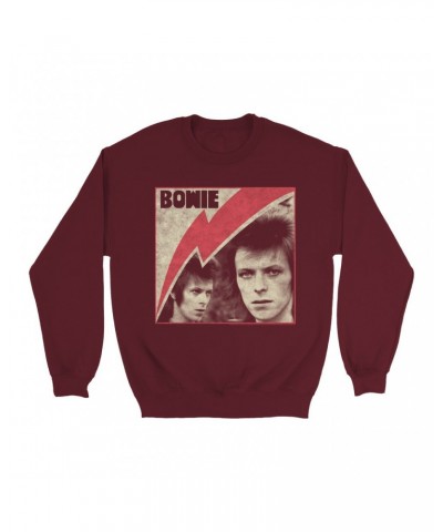 David Bowie Sweatshirt | Fierce 1972 Collage Distressed Sweatshirt $16.78 Sweatshirts