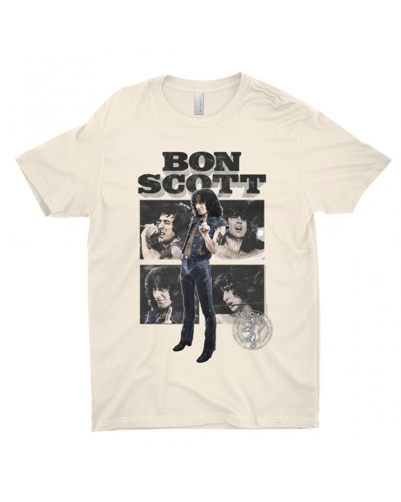 Bon Scott T-Shirt | Vintage Color Photo Collage Shirt $7.73 Shirts