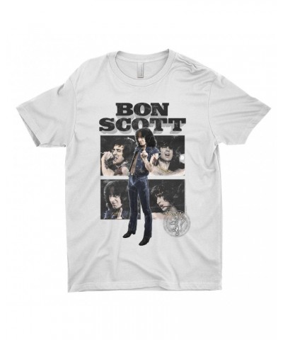 Bon Scott T-Shirt | Vintage Color Photo Collage Shirt $7.73 Shirts