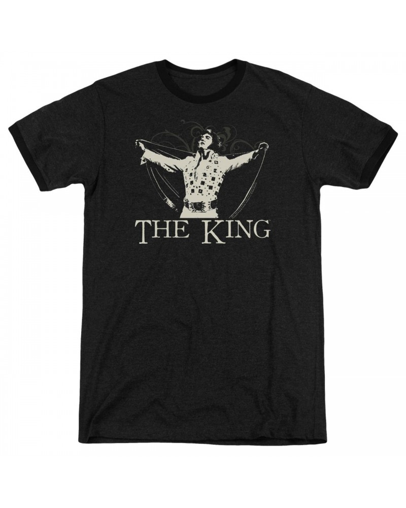 Elvis Presley Shirt | ORNATE KING Premium Ringer Tee $10.56 Shirts