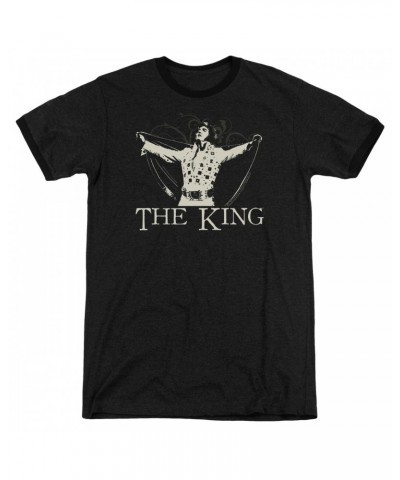 Elvis Presley Shirt | ORNATE KING Premium Ringer Tee $10.56 Shirts