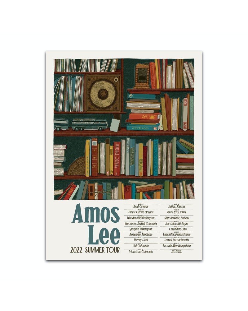 Amos Lee Tour Poster August 2022 $9.00 Decor