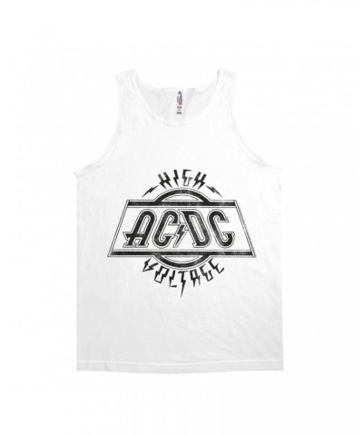 AC/DC Unisex Tank Top | High Voltage Logo Distressed Shirt $9.73 Shirts