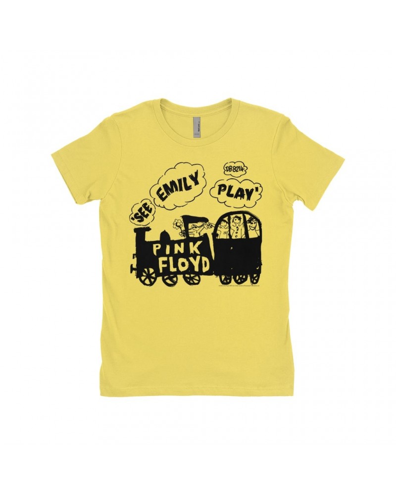 Pink Floyd Ladies' Boyfriend T-Shirt | See Emily Play Train Sketch Shirt $11.48 Shirts