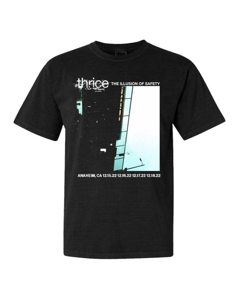 Thrice Illusion of Safety Anaheim Dates Black Tee $10.85 Shirts