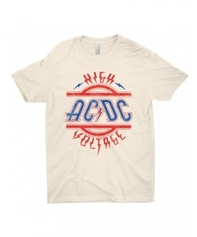 AC/DC T-Shirt | Red and Blue High Voltage Distressed Shirt $9.48 Shirts