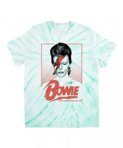 David Bowie T-Shirt | Aladdin Sane Bowie Red Image Tie Dye Shirt $13.48 Shirts