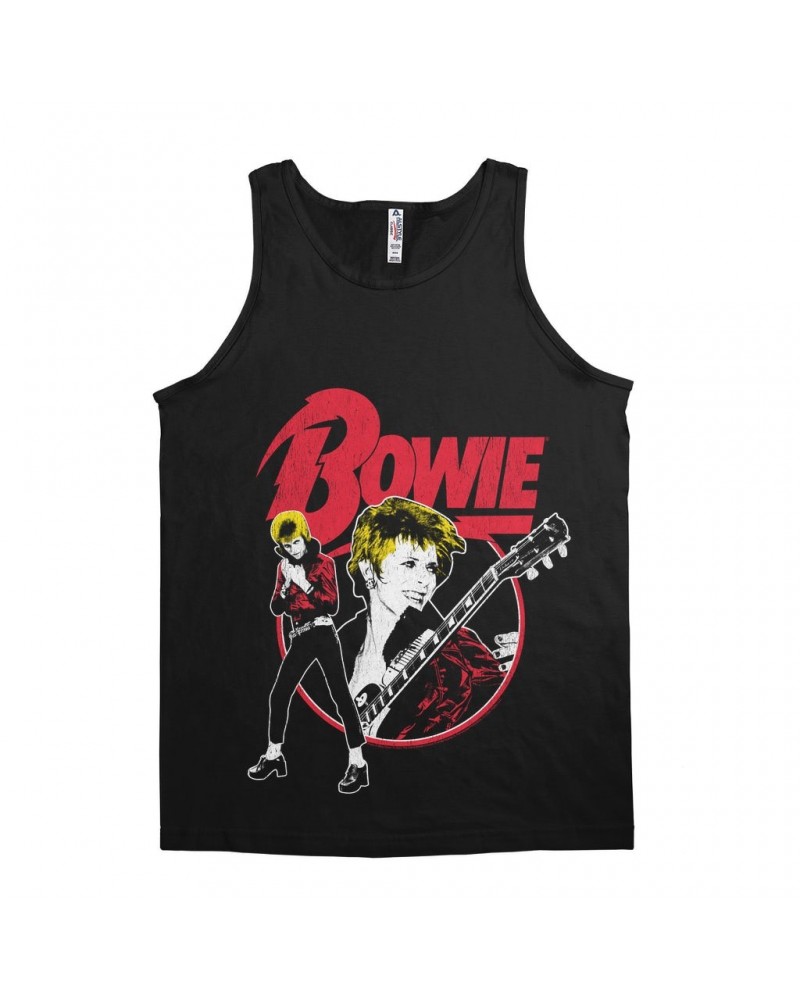 David Bowie Unisex Tank Top | 1972 Photo Collage Distressed Shirt $7.73 Shirts