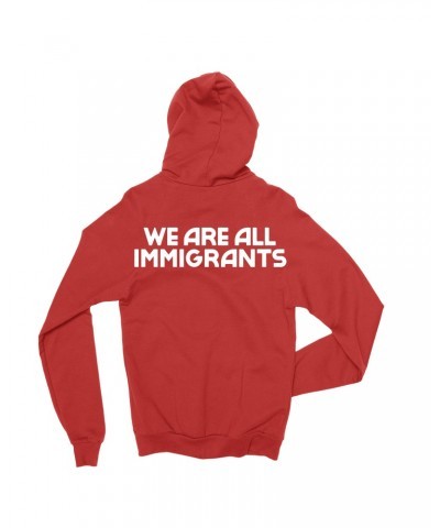 Making Movies We Are All Immigrants Hoodie - Red $20.24 Sweatshirts