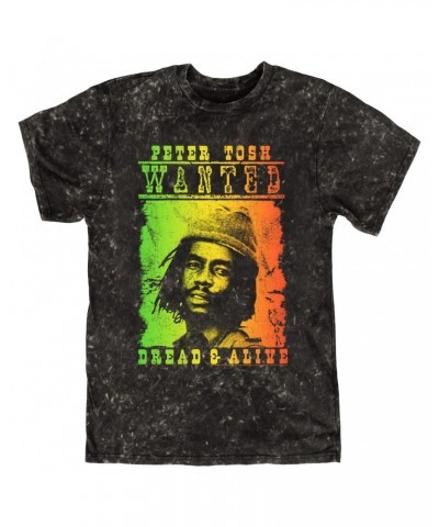 Peter Tosh T-shirt | Rainbow Ombre Dread & Alive Mineral Wash Shirt $13.78 Shirts