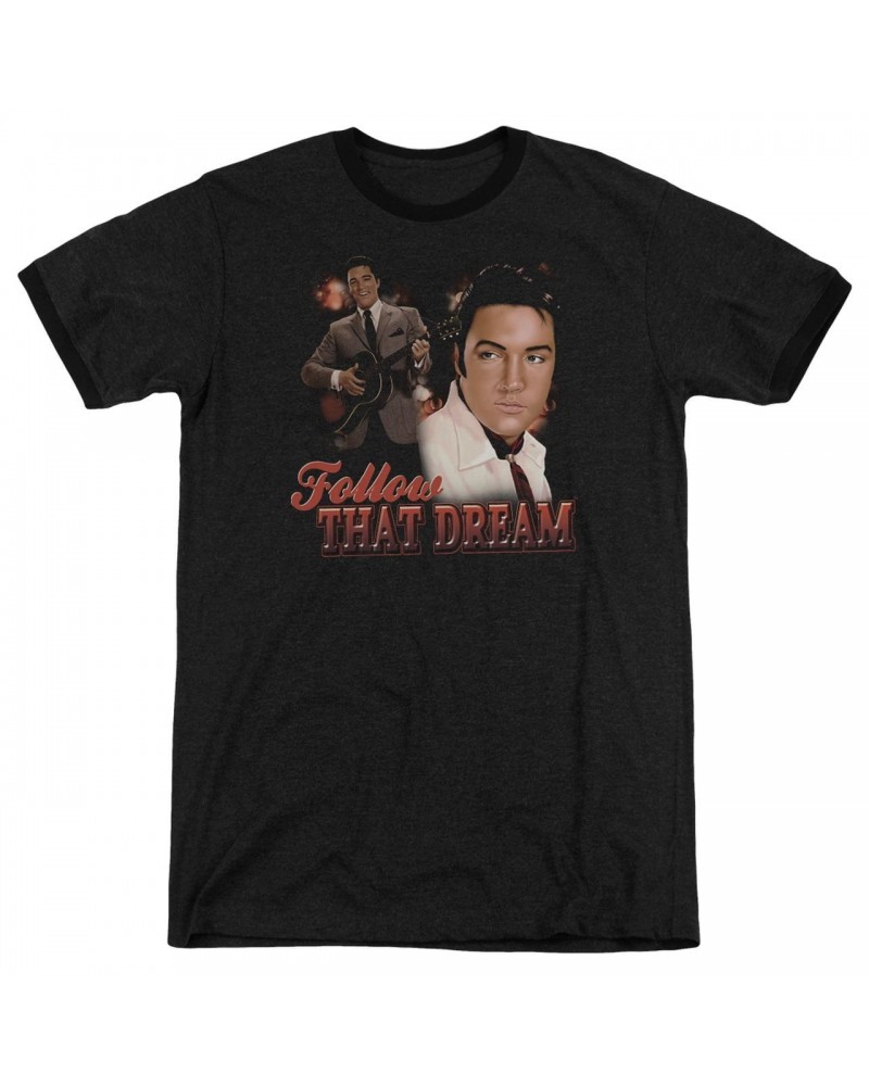 Elvis Presley Shirt | FOLLOW THAT DREAM Premium Ringer Tee $11.00 Shirts