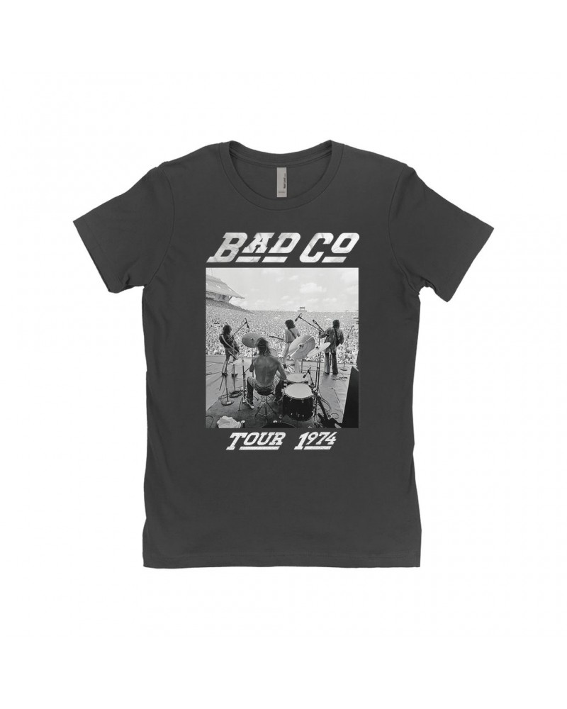 Bad Company Ladies' Boyfriend T-Shirt | 1974 On Stage Tour Shirt $10.98 Shirts