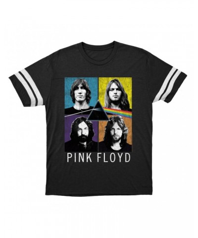 Pink Floyd T-Shirt | Pop Art Square Art Distressed Football Shirt $12.52 Shirts