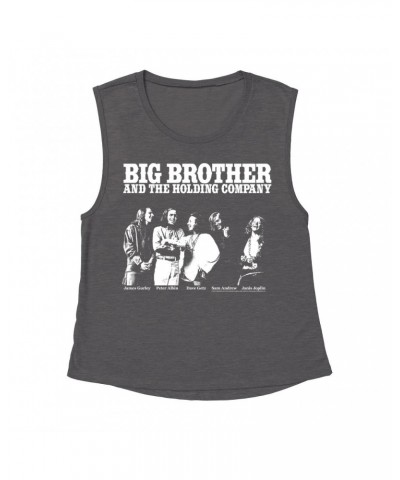 Ladies' Muscle Tank Top | Featuring Janis Joplin Black and White Photo Big Brother and The Holding Co. Shirt $13.51 Shirts