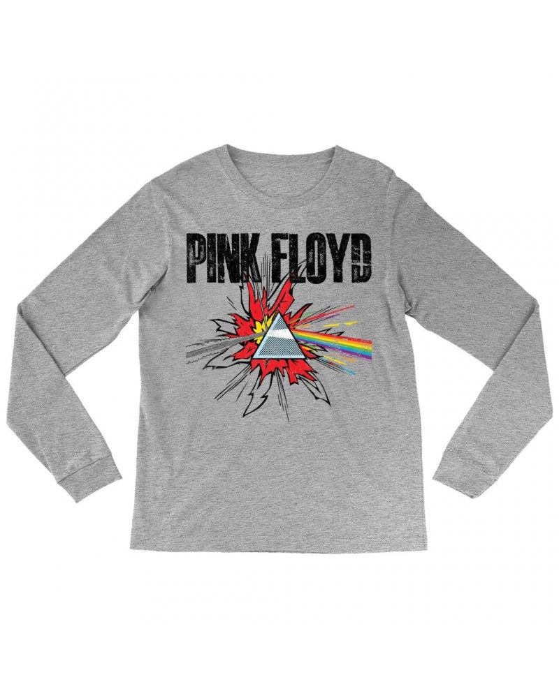 Pink Floyd Long Sleeve Shirt | Pop Art Prism Distressed Shirt $14.98 Shirts