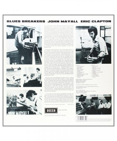 John Mayall & The Bluesbreakers BLUESBREAKERS WITH ERIC CLAPTON Vinyl Record $11.66 Vinyl