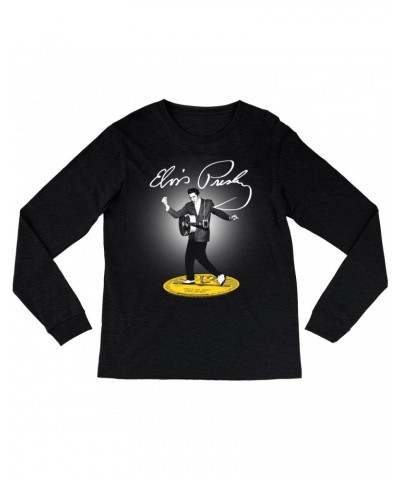 Elvis Presley Long Sleeve Shirt | Signature Stepping On Hits Shirt $13.48 Shirts