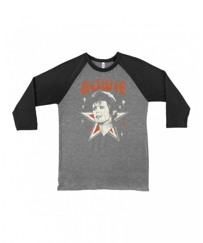 David Bowie 3/4 Sleeve Baseball Tee | Vintage Retro Star Design Logo Shirt $11.68 Shirts