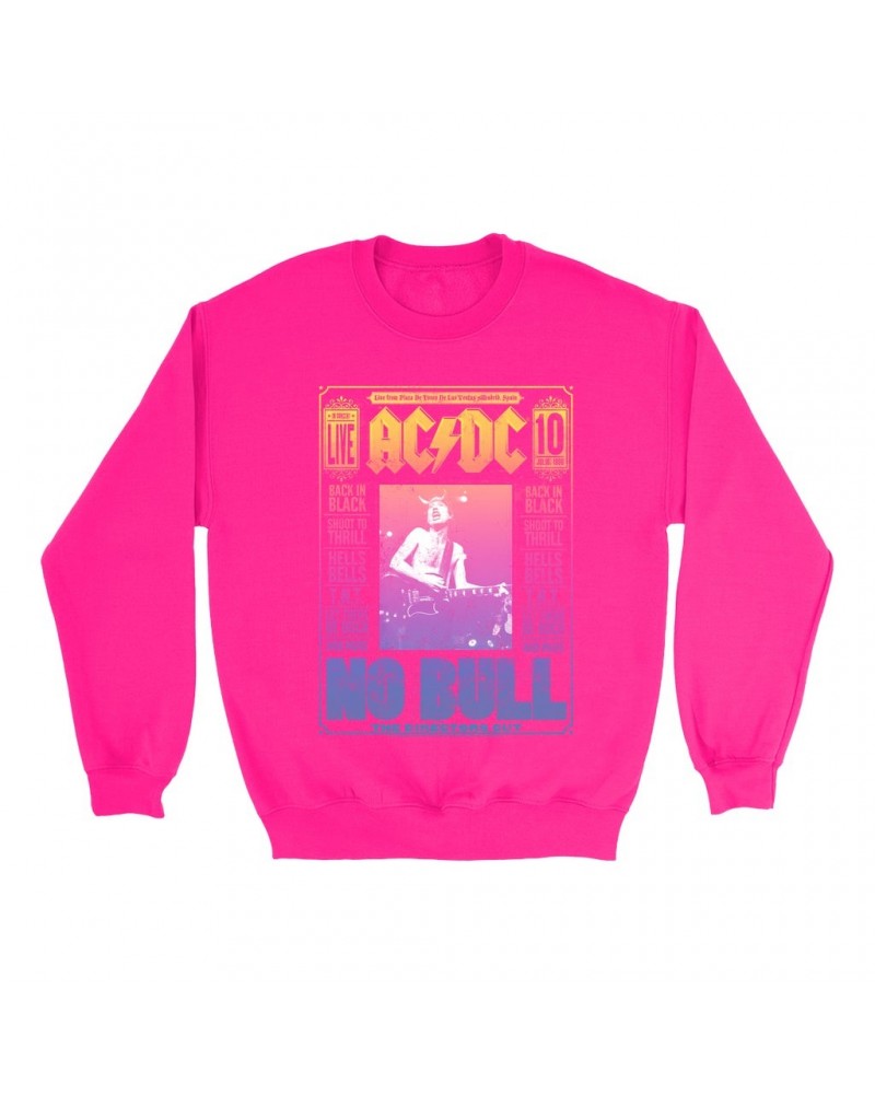 AC/DC Bright Colored Sweatshirt | Rainbow Ombre No Bull Cover Sweatshirt $12.93 Sweatshirts