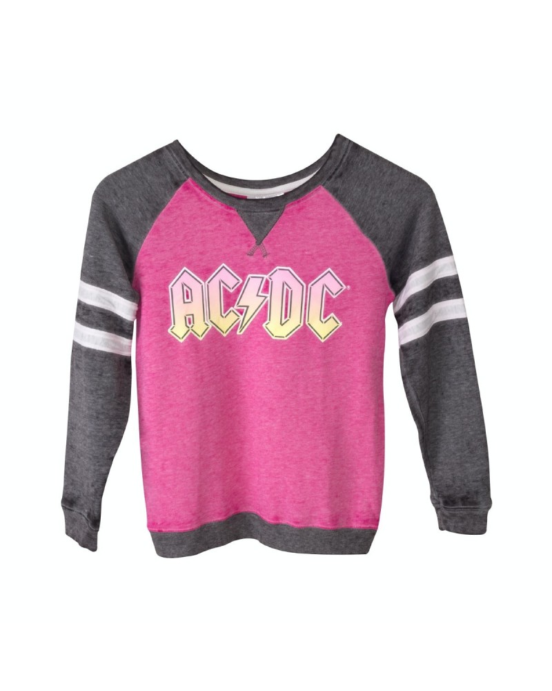 AC/DC Pink Logo Juniors Pink/Grey Sweatshirt $7.70 Sweatshirts