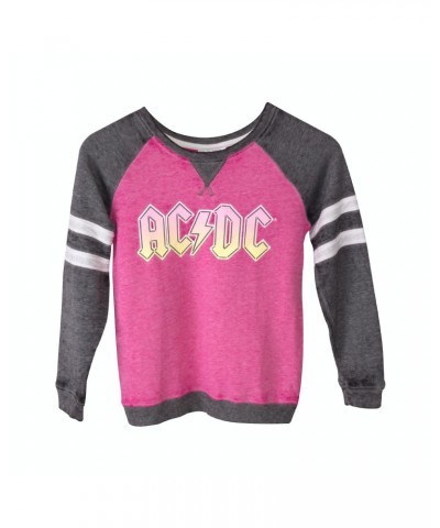 AC/DC Pink Logo Juniors Pink/Grey Sweatshirt $7.70 Sweatshirts